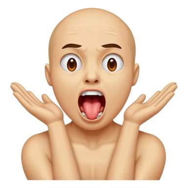 crossed arms around neck screaming with tongue out  sticker