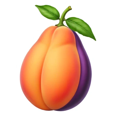 A peach with an eggplant inside sticker