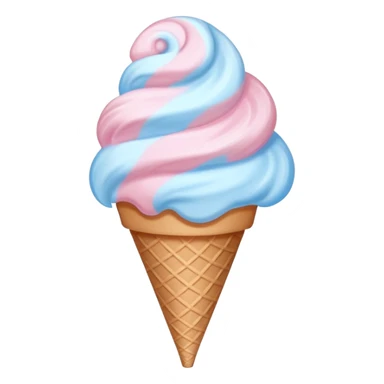Pastel-colored cotton candy swirl in cone sticker
