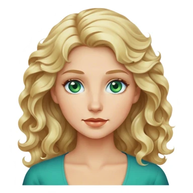 loira dos olhos verdes azulados com ondas no cabelo sticker