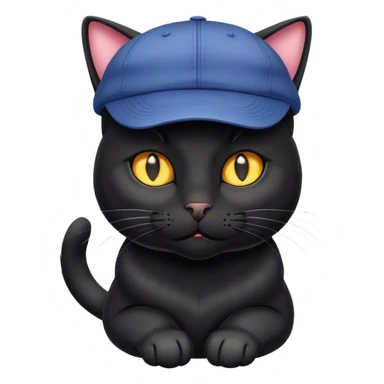 Cat black with cap sticker