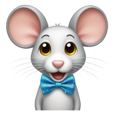 Mouse with a bow tie tapping his tail sticker