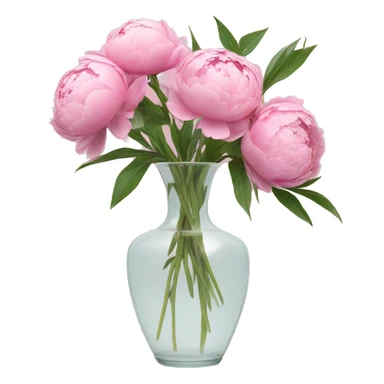 Peonies in a clear pink vase sticker
