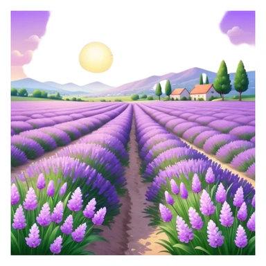 Shiny beautiful glossy purply pastel whitish light sparkly glittery sunny bright lavender lilac flower fields aesthetic scenery grass field cottagecore pastelcore lavendercore realistic real life photo collage image  sticker