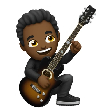 um emoji dark de uma guitarra sticker