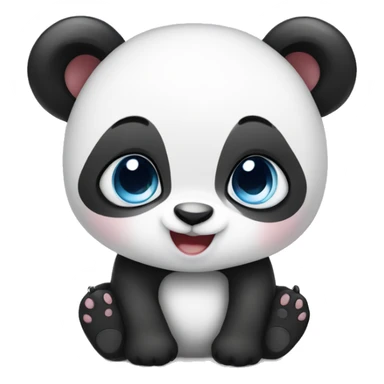 Female blue eyed baby panda in love sticker