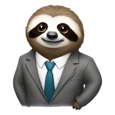 fluffy sloth in a suit sticker