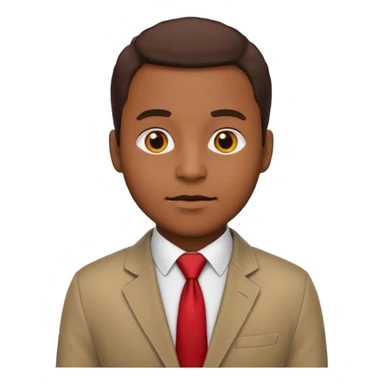 African American man in a jacket and red tie, looks like a politician, emoji style sticker