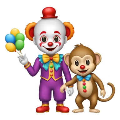 Una payasa y un mono juntos  sticker