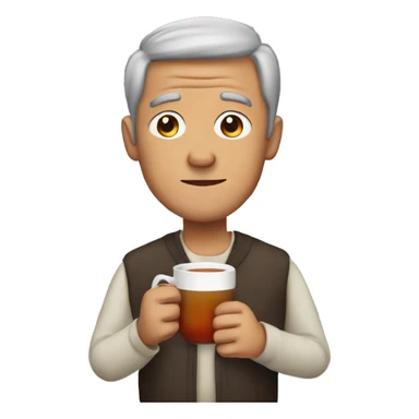 man with  drinking tea sticker