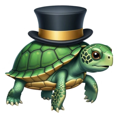 Turtle with an inverted top hat  sticker