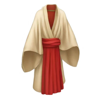 an ancient robe toge with a red drape piece of clothes item only sticker