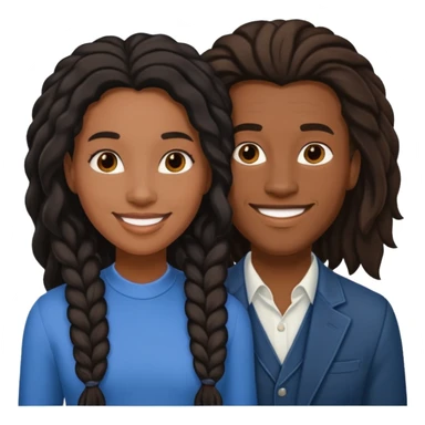 Black lesbian couple with one masculine and one feminine with long hair  sticker