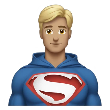 superman with oversize hoodie sticker