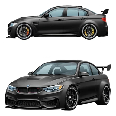 M3 g80 black with a body kit sticker