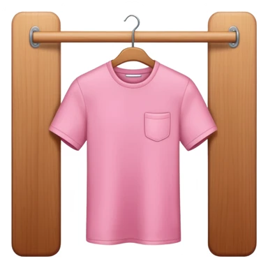 pink shirt hanged on a hanger sticker