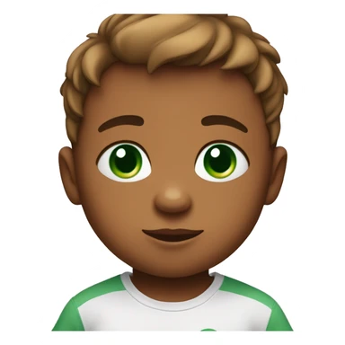 baby boy with green eyes wearing a t-shirt with a teddy bear on it sticker