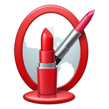 Lipstick on mirror sticker