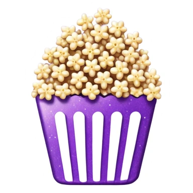 Glitter purple popcorn sticker