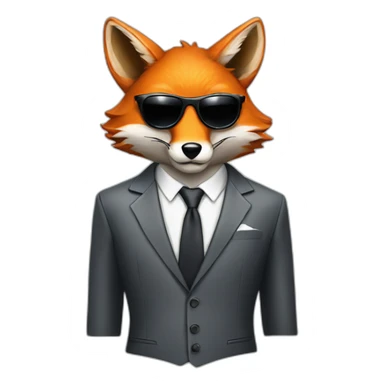 Cool Fox in a suit with sunglasses  sticker