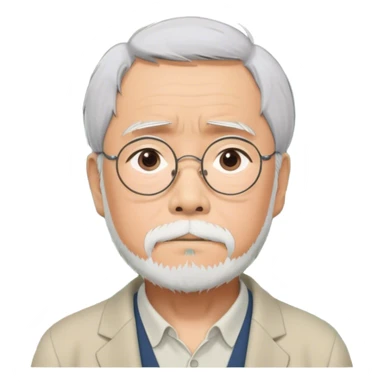 Hayao Miyazaki (filmmaker) – Cinematic Realistic Portrait of Hayao Miyazaki, portrayed with gentle, wise eyes and a thoughtful expression, set against a backdrop of whimsical sketches and animated landscapes reminiscent of Studio Ghibli, rendered with soft natural lighting and rich, detailed textures that evoke creative magic. sticker