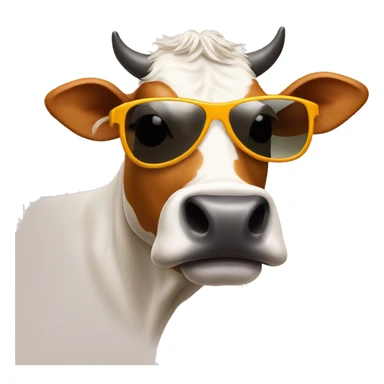cow with sunglasses sticker