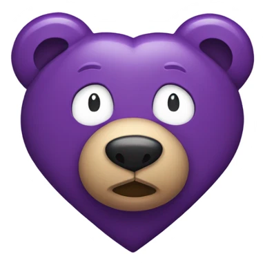 Purple Heart whit a bear  sticker