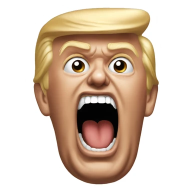 Create an emoji of trump screaming  sticker