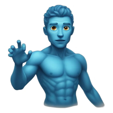 blue-skinned air-elemental man sticker