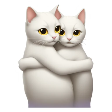 Two cats hugging each other sticker