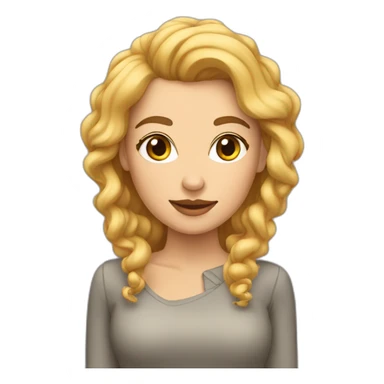 Mujer-con-pelo-rubio-y-rizado sticker