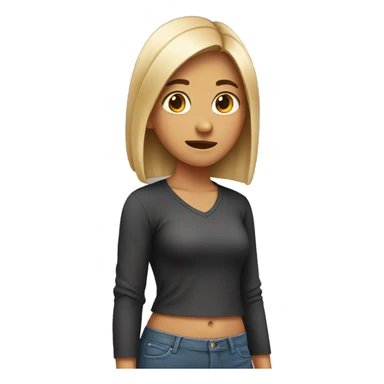 girl with bad posture  sticker