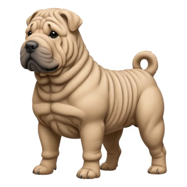 Grey shar pei standing sticker