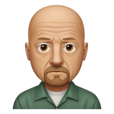 Mike Ehrmantraut from Breaking Bad, bald, serious expression, goatee beard, simple shirt, apple style emoji sticker