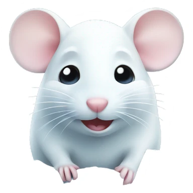 Cute white mouse inside ice sticker