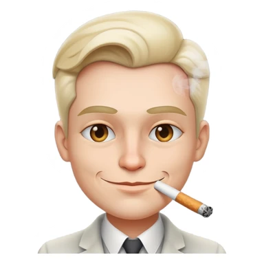 smirking face smoking  sticker