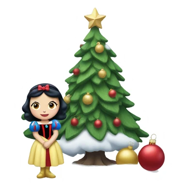 Disney snow white with Christmas tree sticker