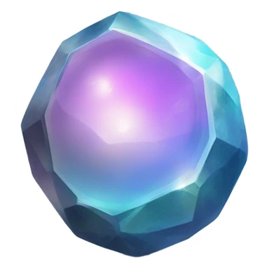 An opalescent rock gem in an orb sticker