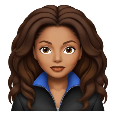 Janet Jackson with dark brown hair sticker