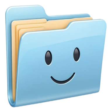 Mac folder icon in light pastel blue color sticker
