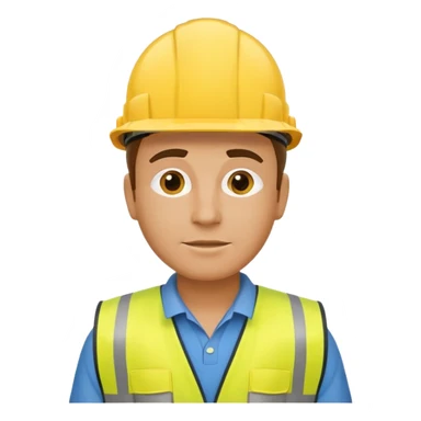 Construction worker in yellow hard hat and vest sticker