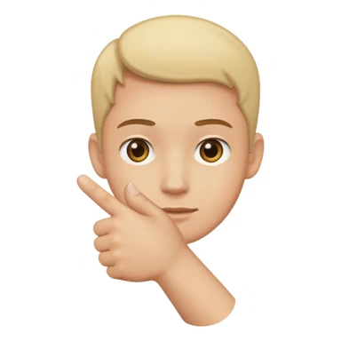 straight face with hand with thumb sticking right sticker