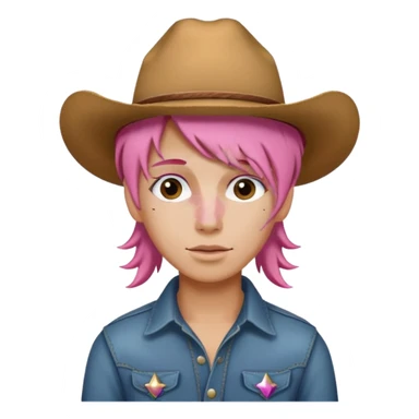 pink hair cowboy sticker