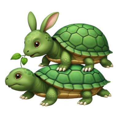 Tortu qui dort et le lapin qui mange la queue a la tortu sticker