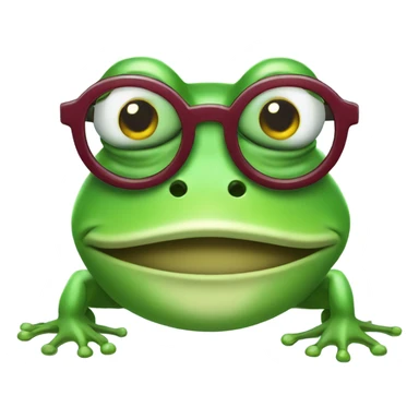 Nerdy frog with glasses and a moustache  sticker