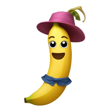 Banana with skirt and floss hat sticker