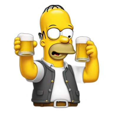 Homer simpson buvent une bier sticker