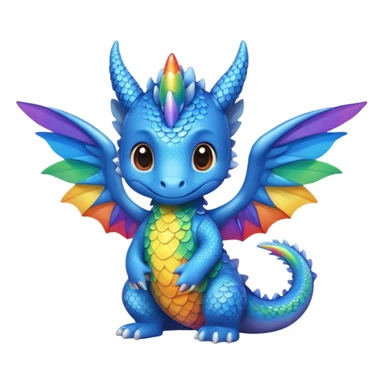 Blue Cutie Little Dragon Rainbow Wings sticker