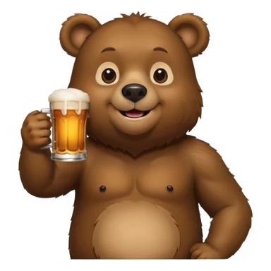 bear toasting with a pint of beer sticker