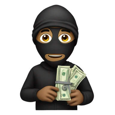 Robber with a bag of money  sticker